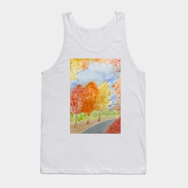 Fall Watercolor Tank Top by natees33